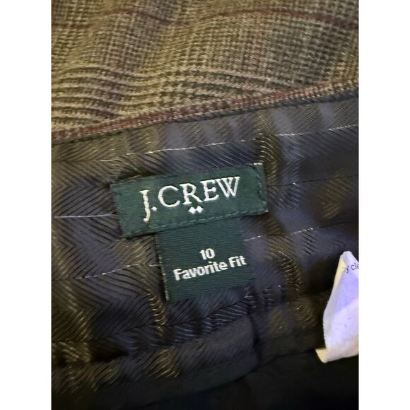 J.Crew Favorite Fit Glen Plaid Wool Blend Trousers Women’s Size 10 - Picture 7 of 8